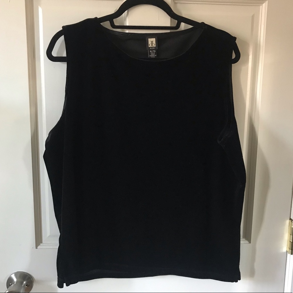 Black velvet crop top - no sleeves